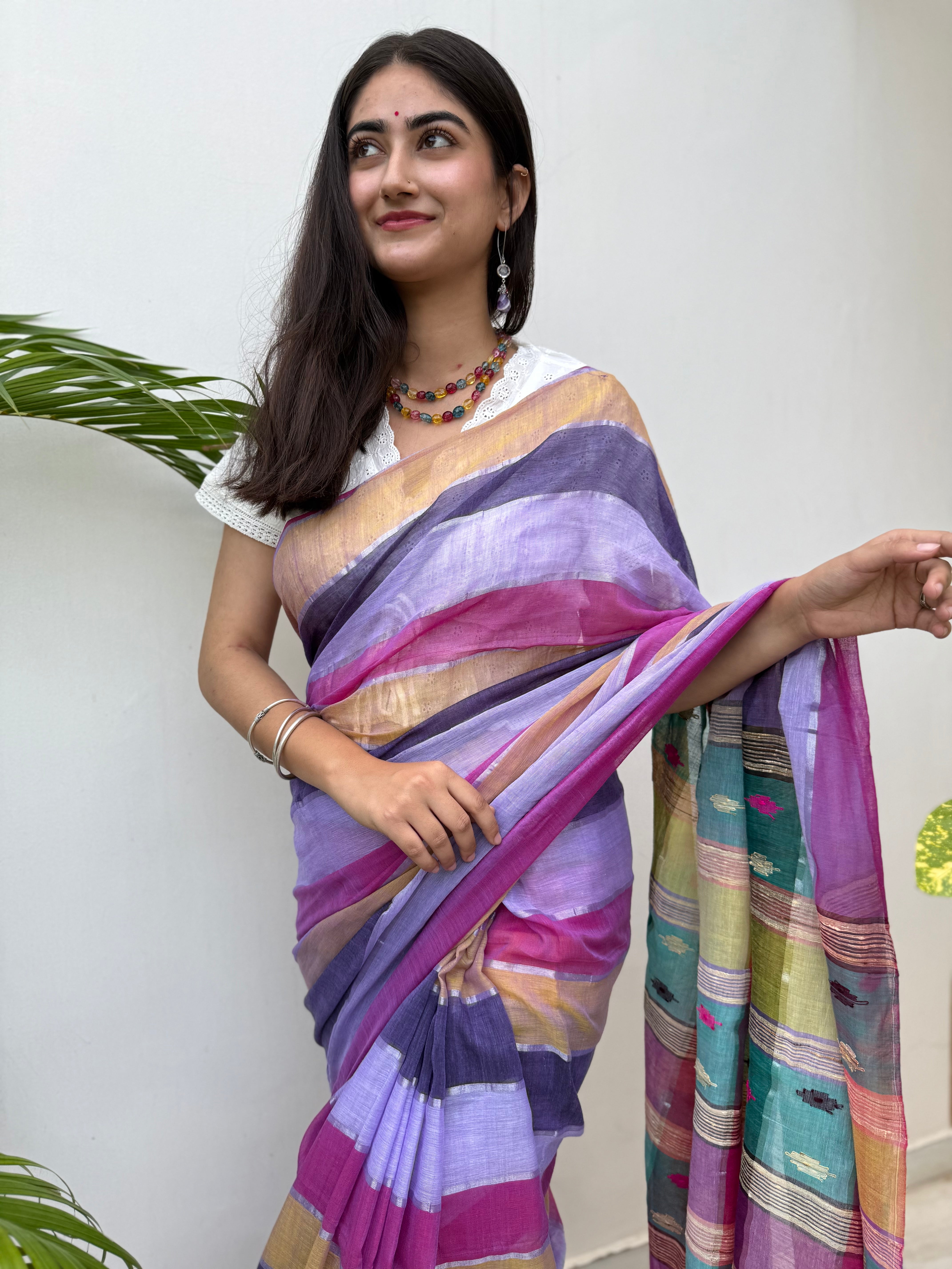 Multicolour Pure Cotton Saree