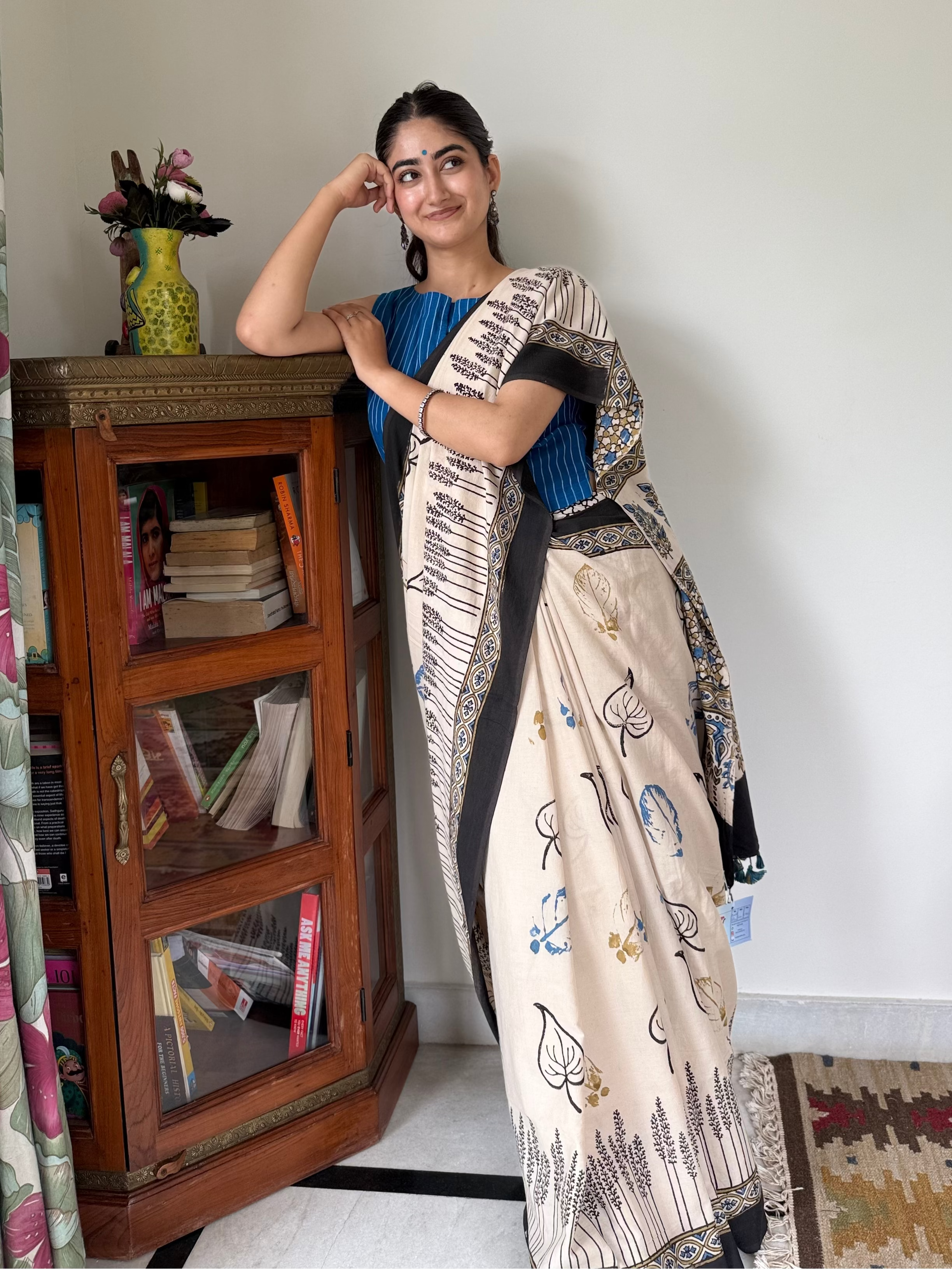 Pure cotton fabric with traditional Ajrakh motifs