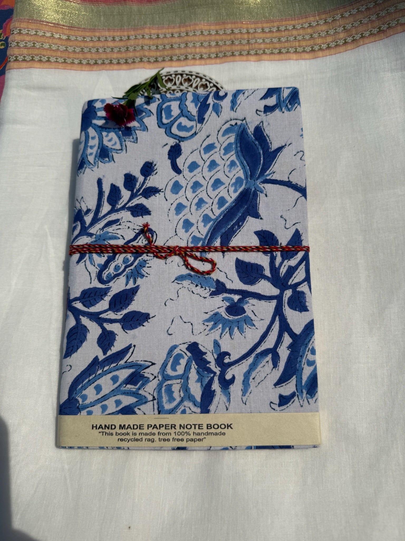 Block print cover recycled paper Diary