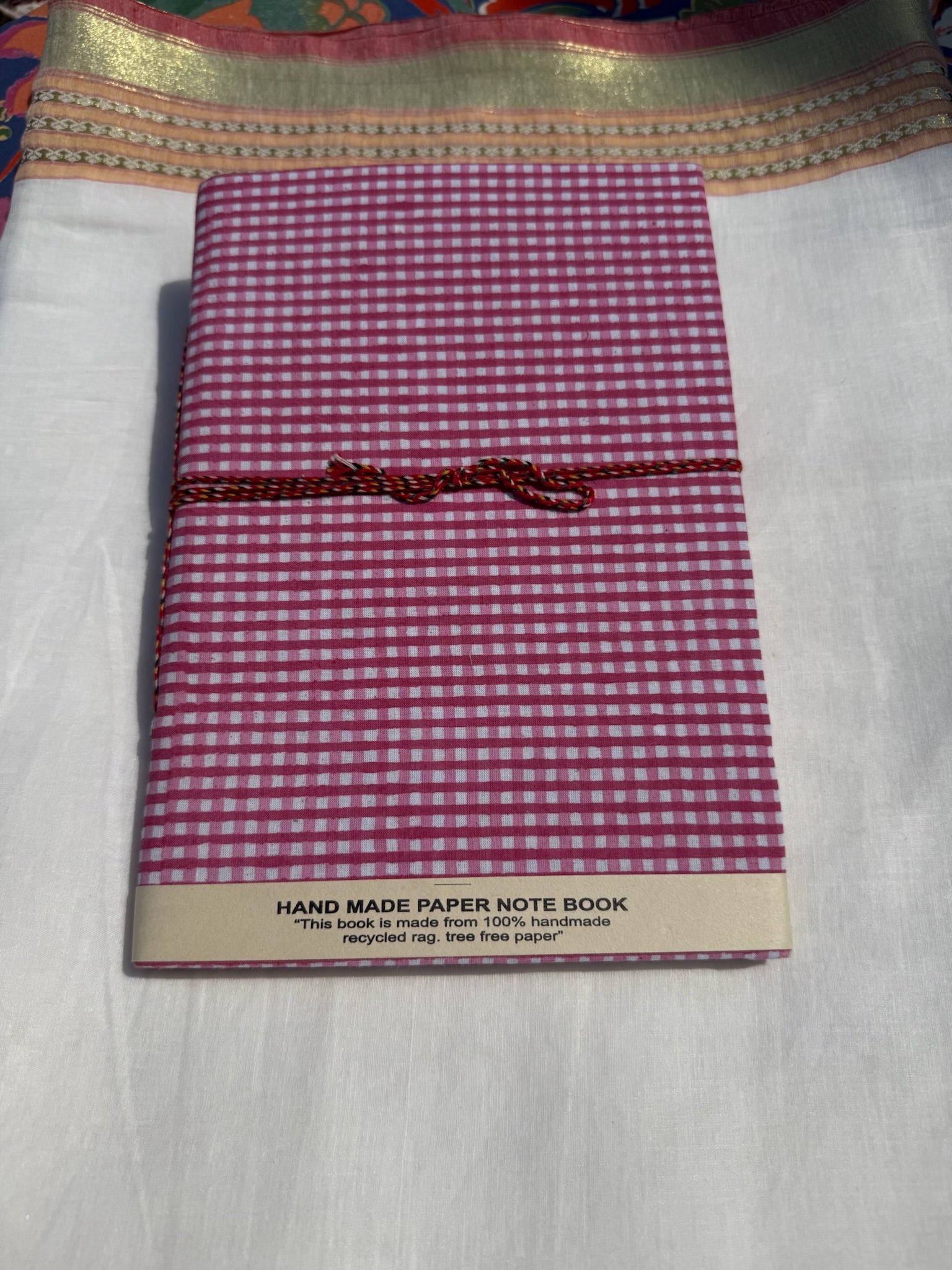Block print cover recycled paper Diary