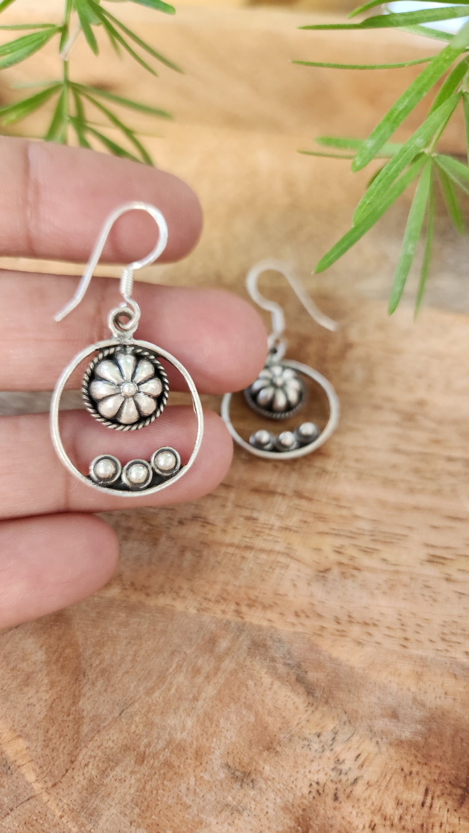 92.5 gm Pure Silver Circular  Earings