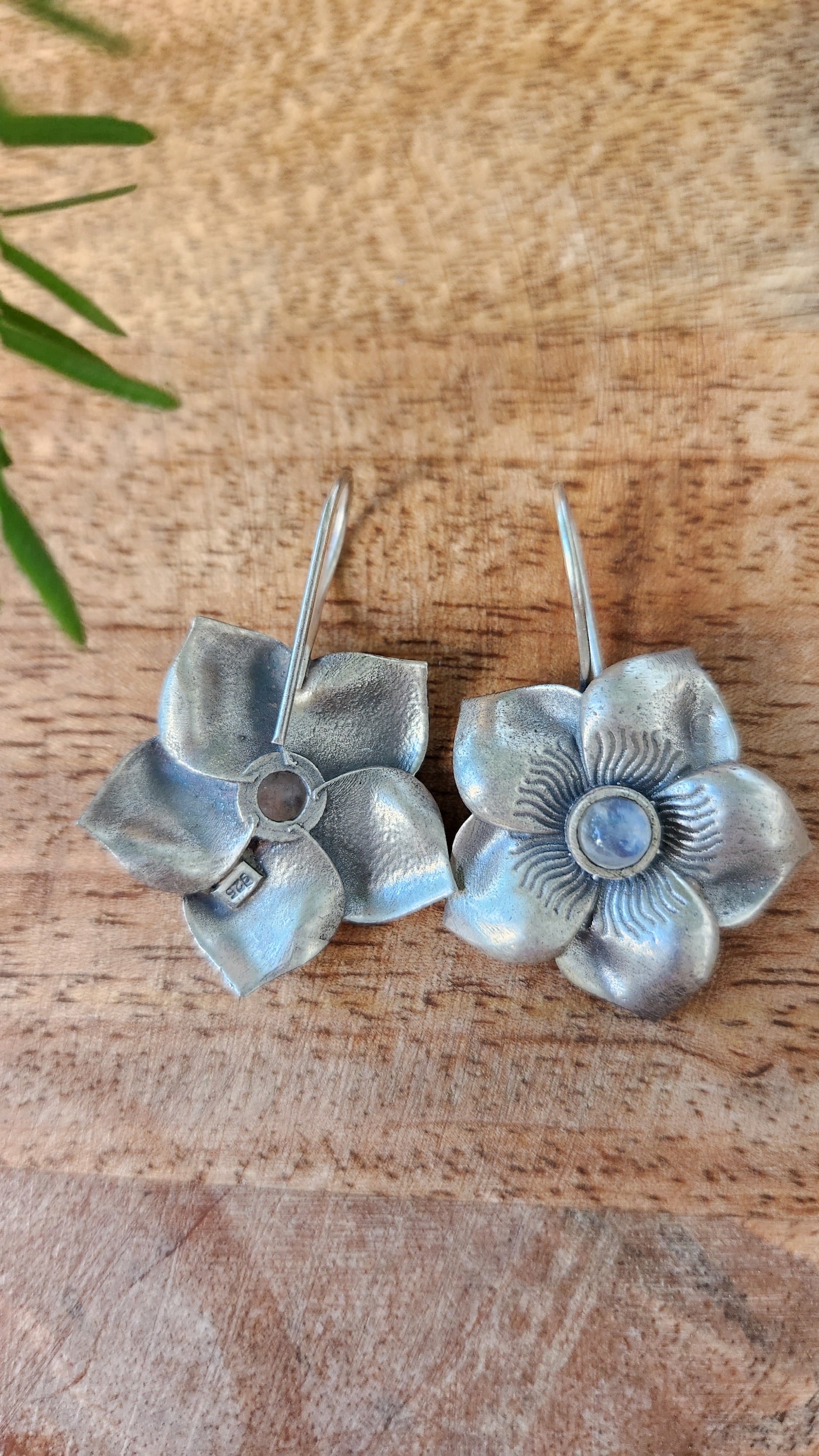 92.5 gm Pure Silver Flower Earings