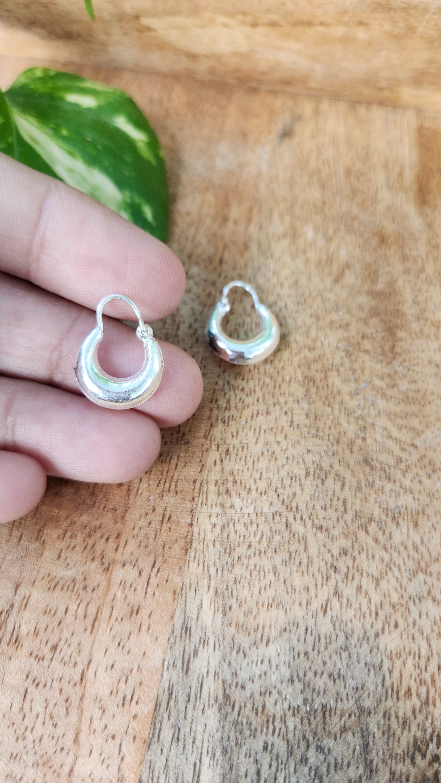 92.5 gm Pure Silver Small Hoop Earings