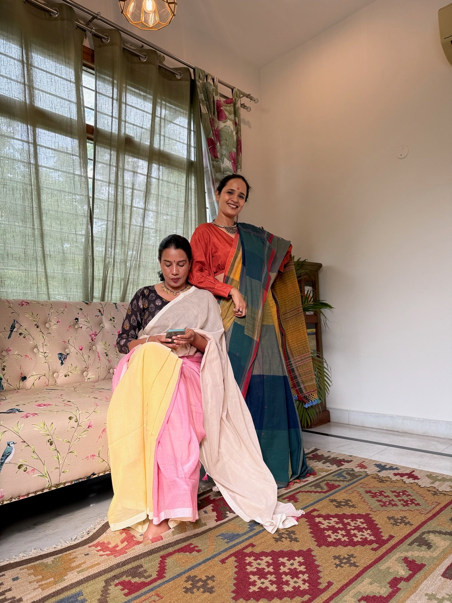 Multicolor Handwoven Bhujodi Saree