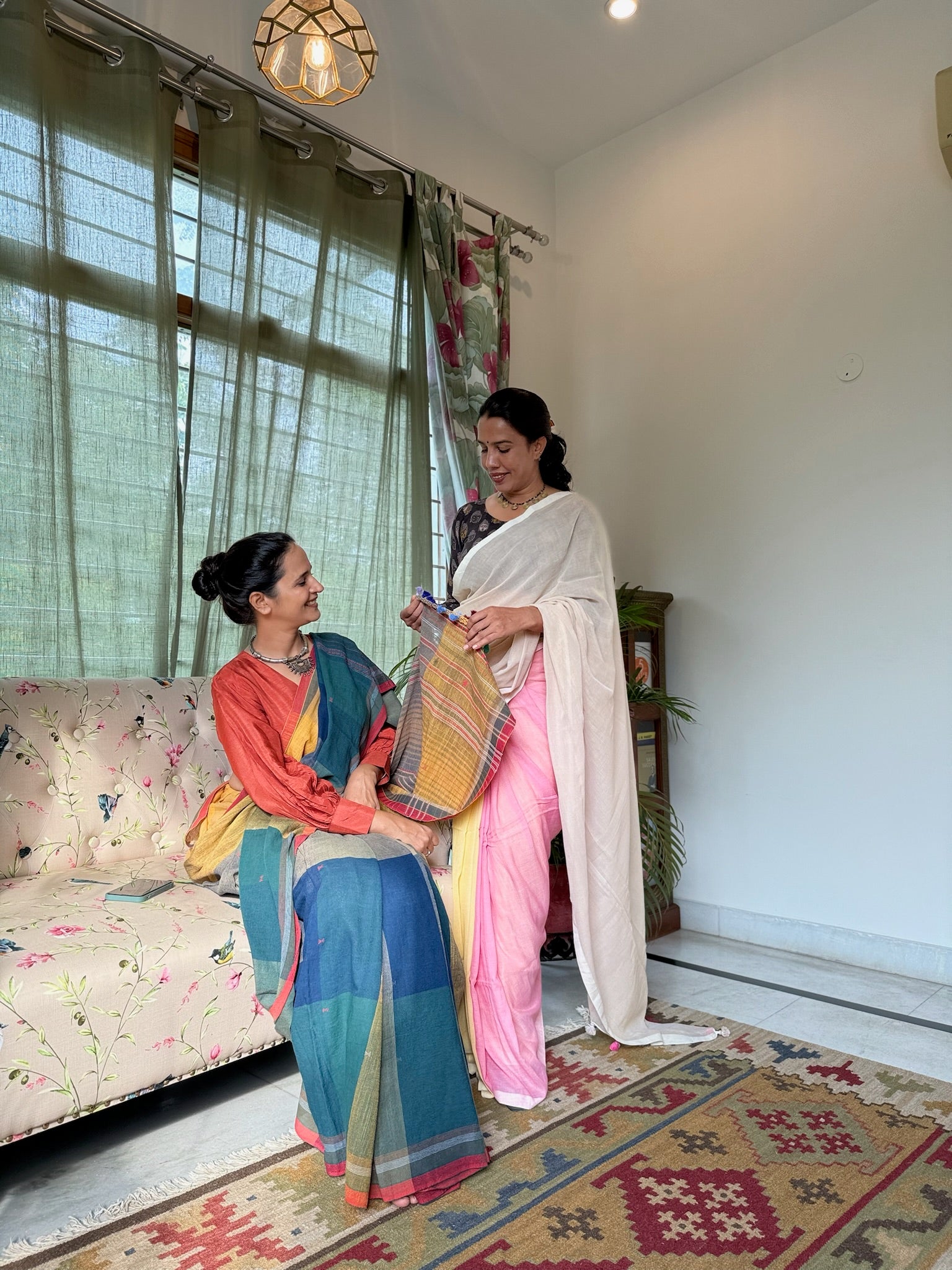 Multicolor Handwoven Bhujodi Saree