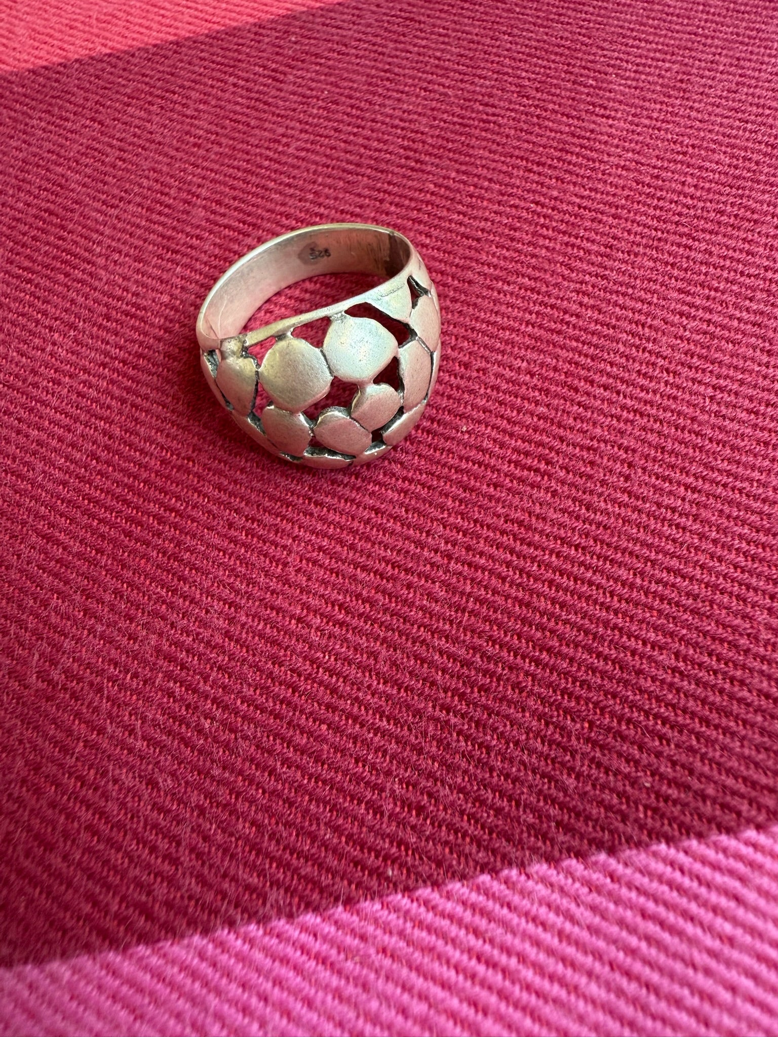 92.5 gm Pure Silver Mosaic Ring