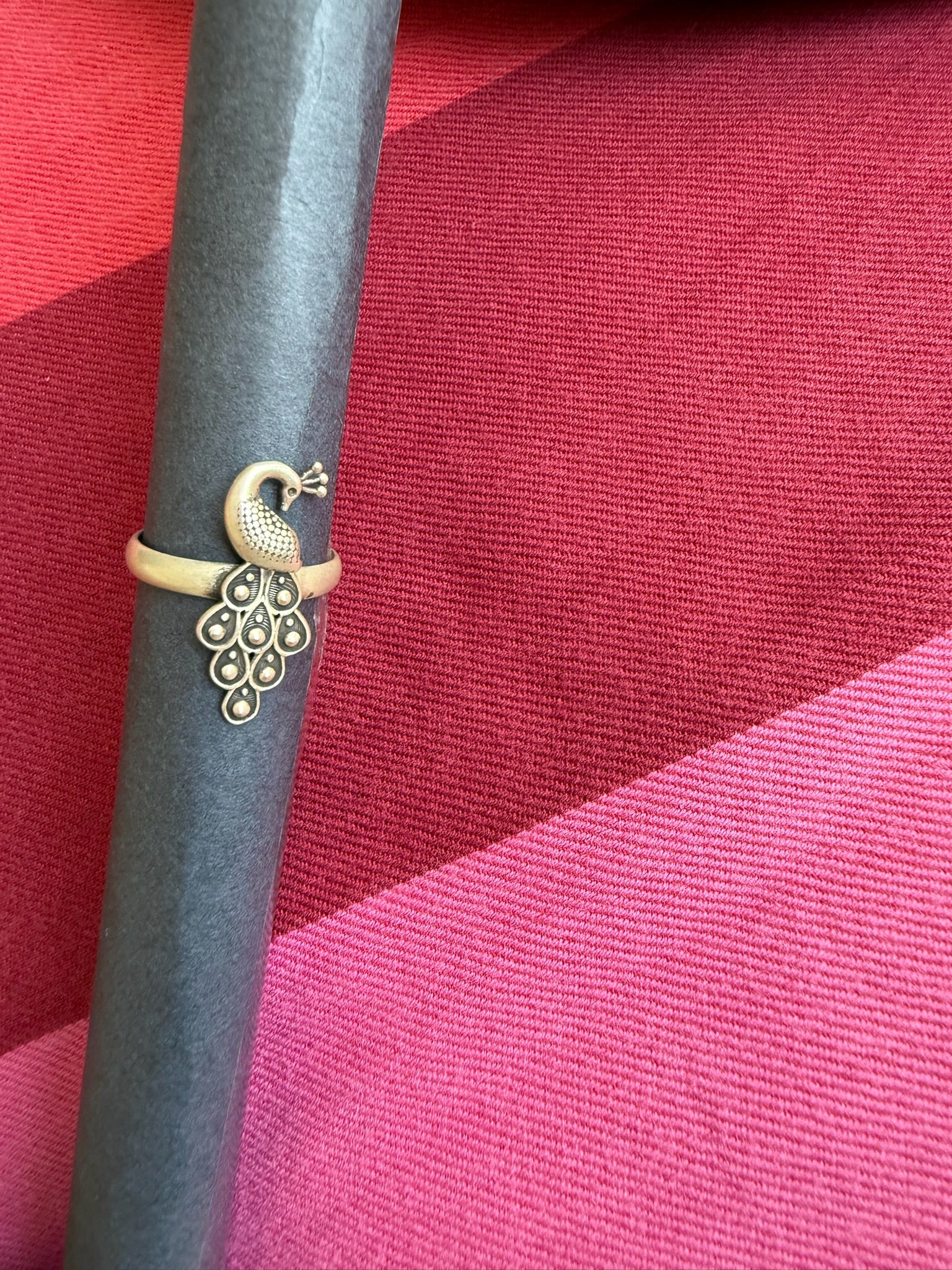 92.5 gm pure silver peacock  Ring