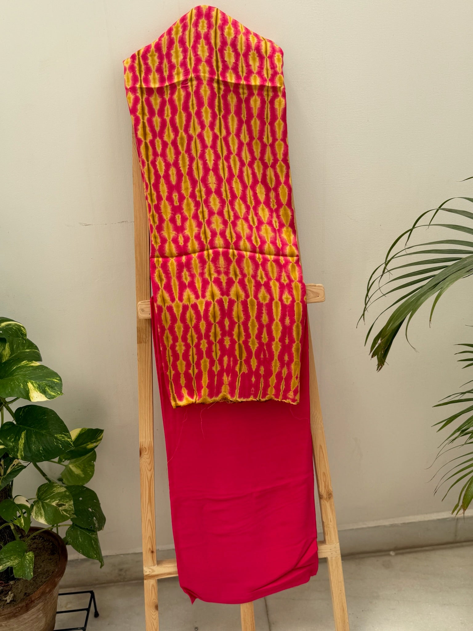 Mustard Pink Modal Silk Suit Set