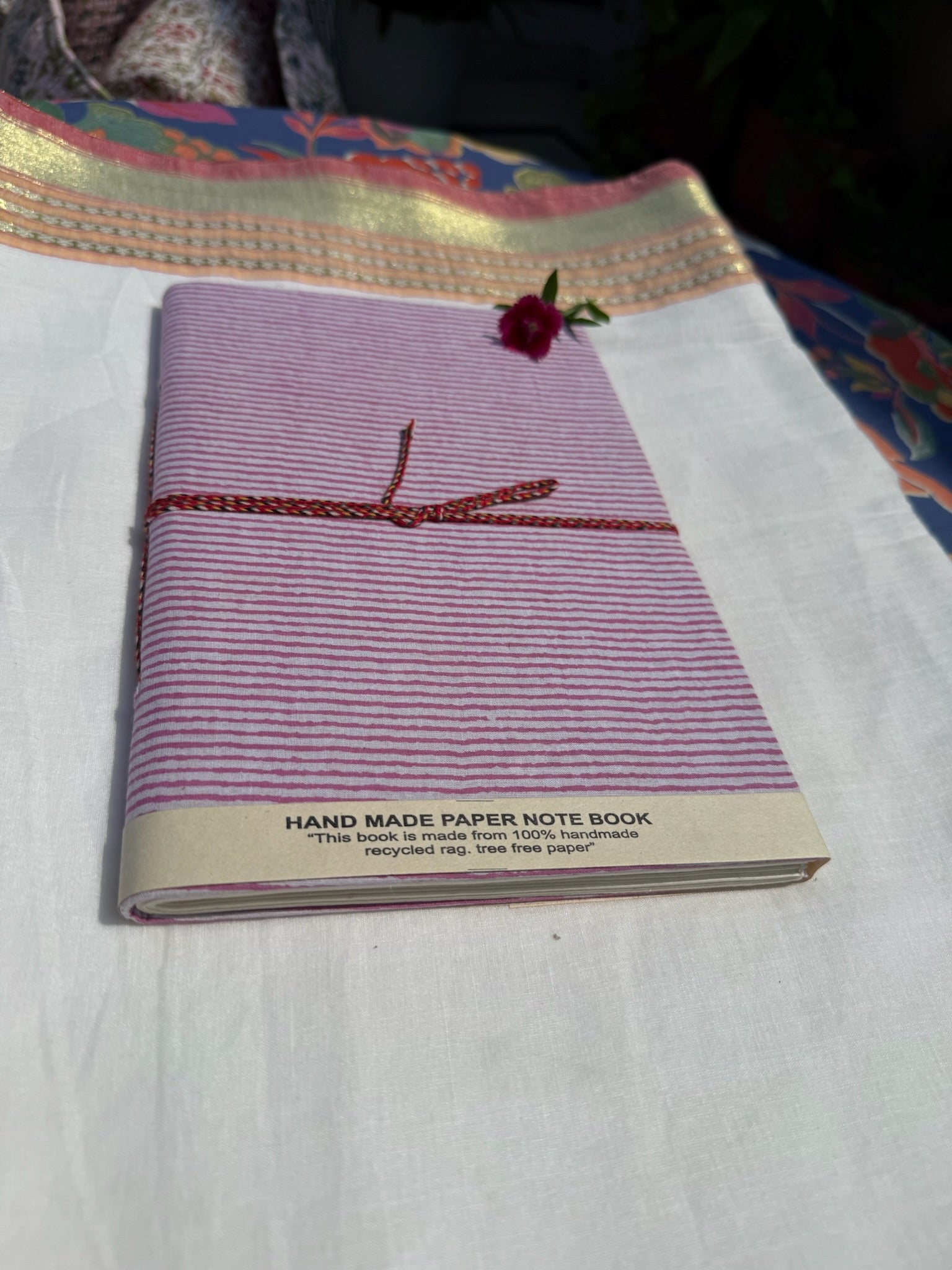 Block print cover recycled paper Diary