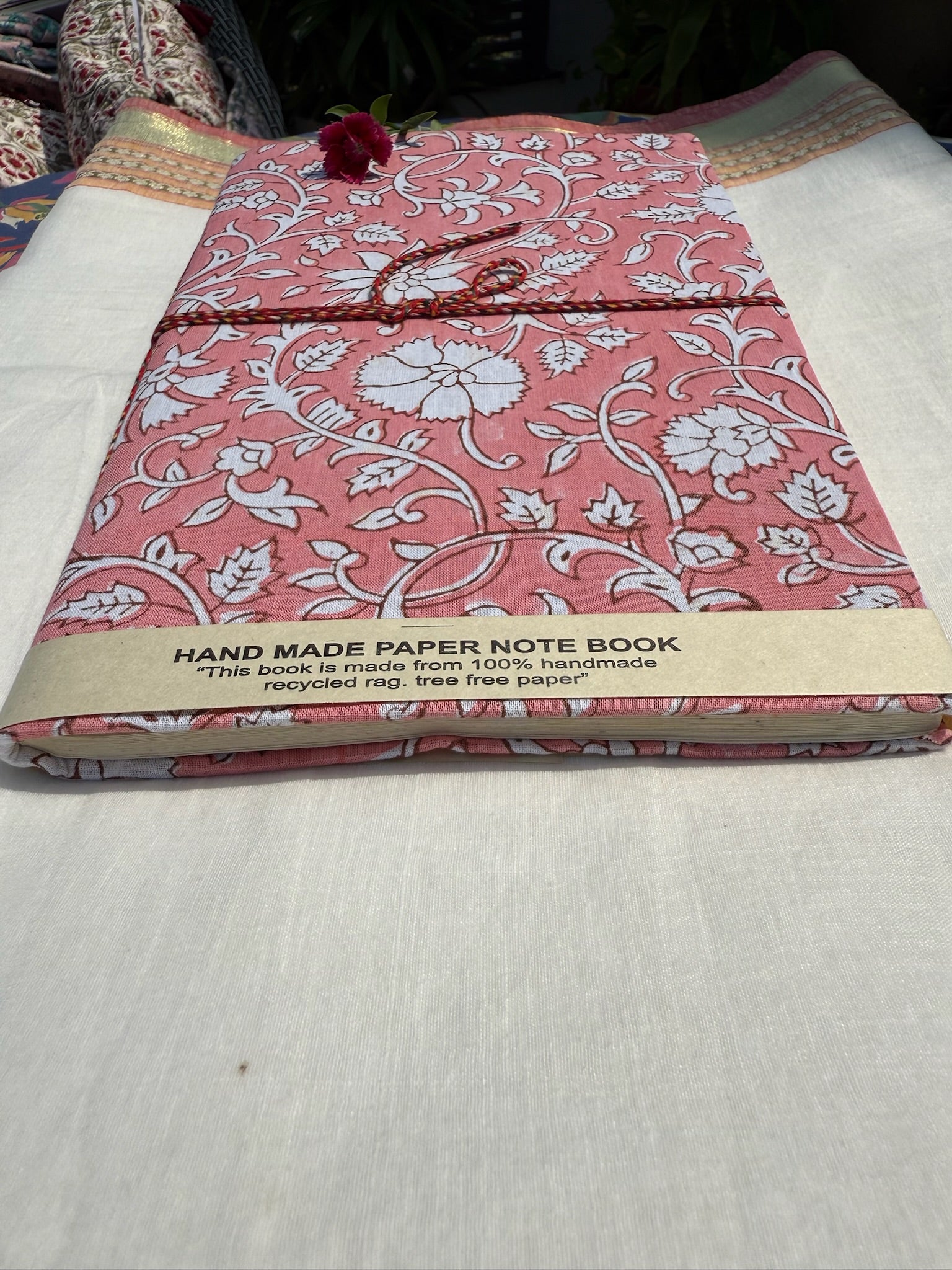 Block print cover recycled paper Diary