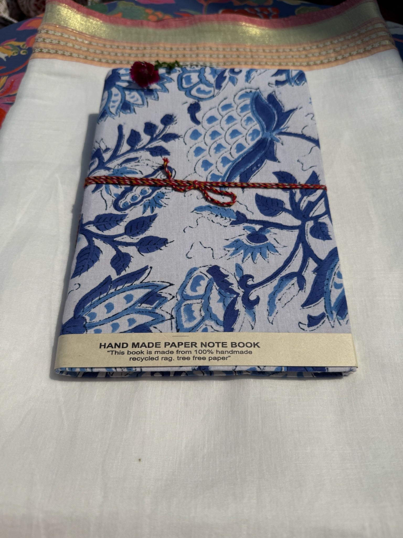 Block print cover recycled paper Diary