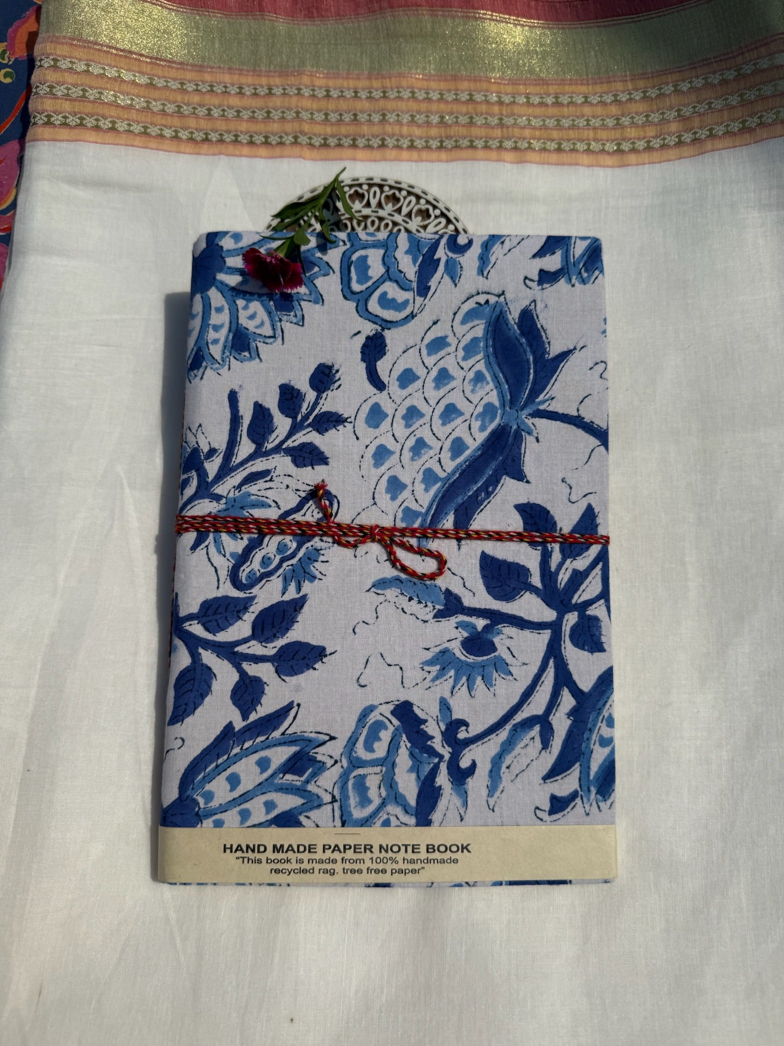Block print cover recycled paper Diary