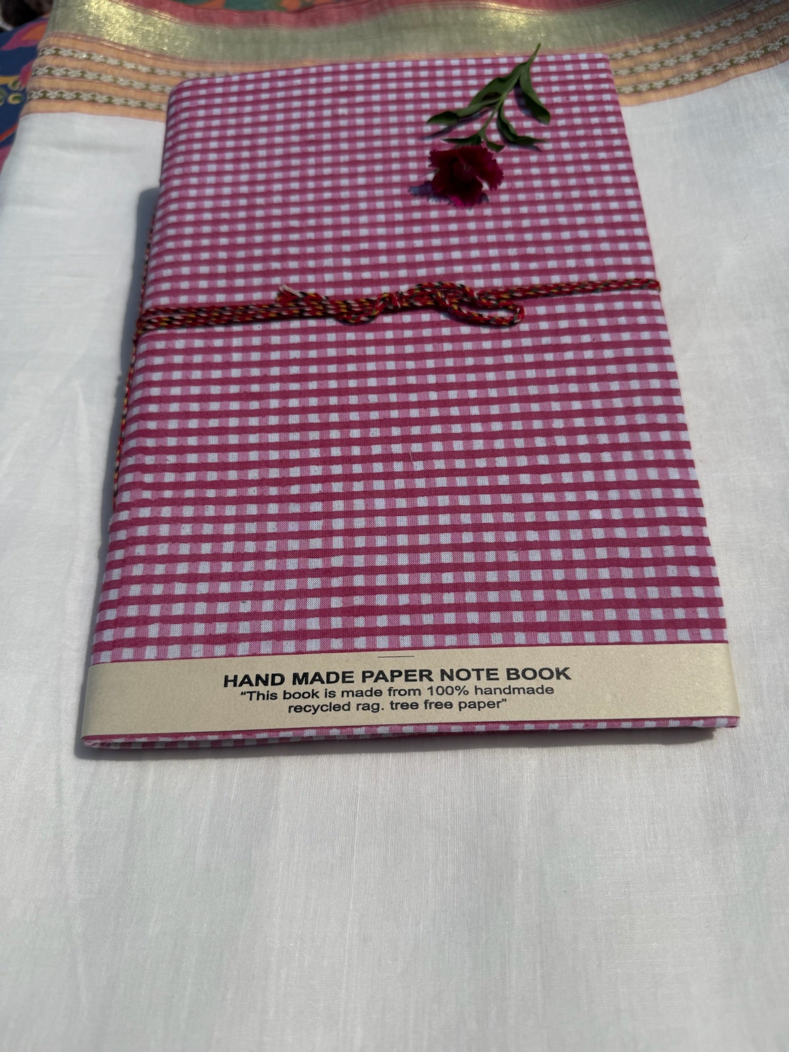 Block print cover recycled paper Diary