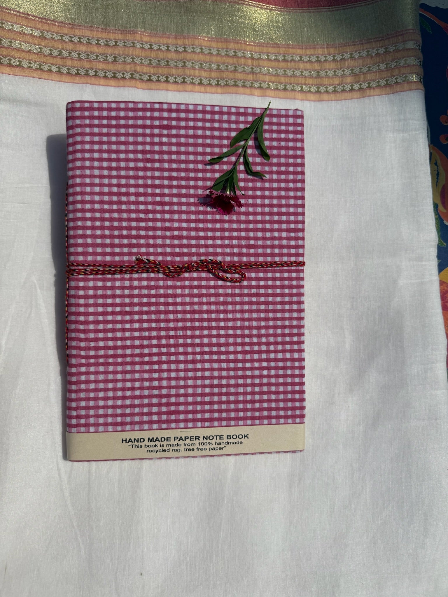 Block print cover recycled paper Diary