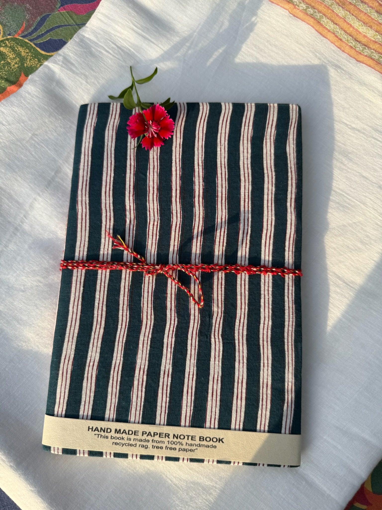 Block print cover recycled paper diaries