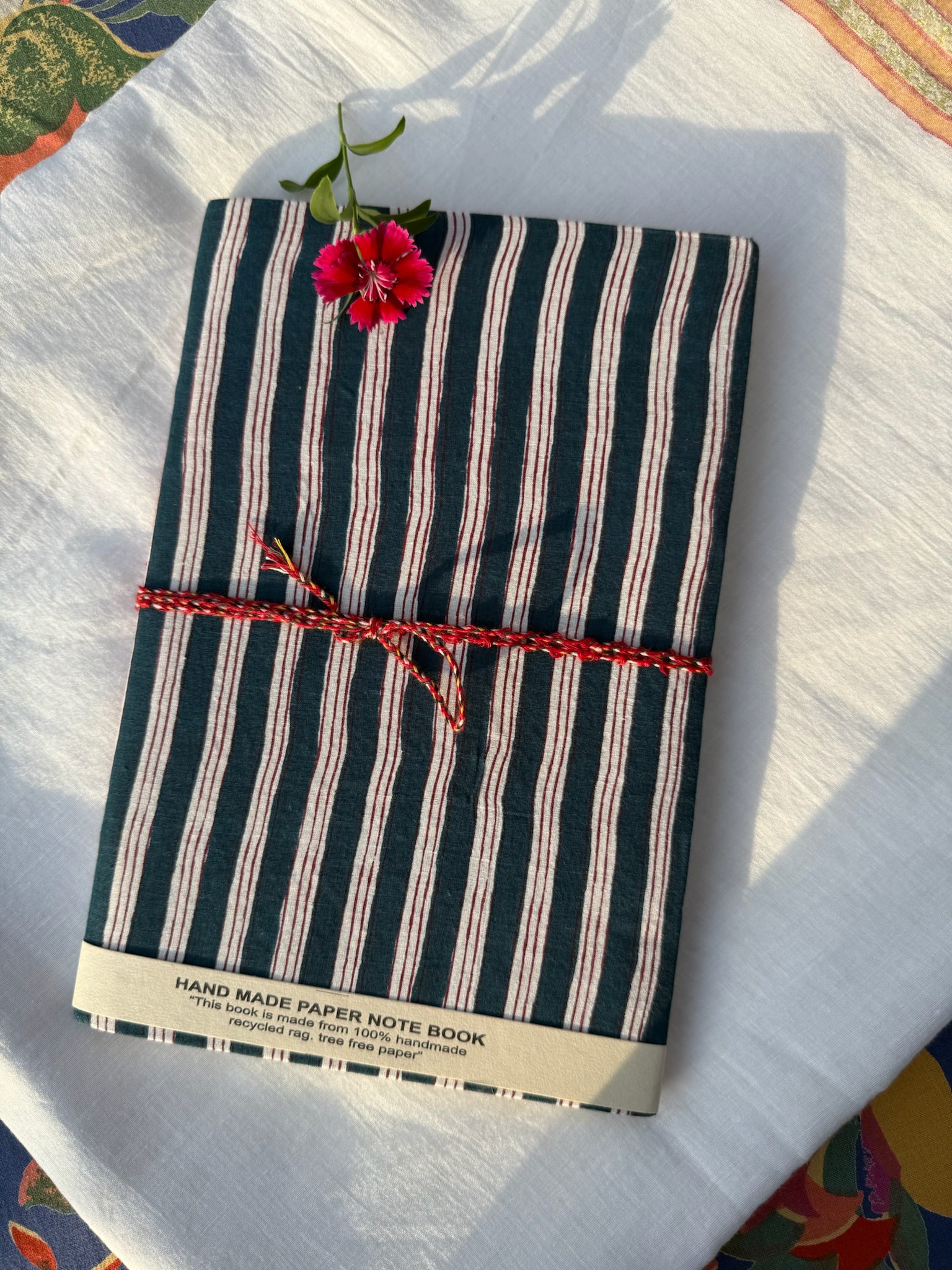 Block print cover recycled paper diaries