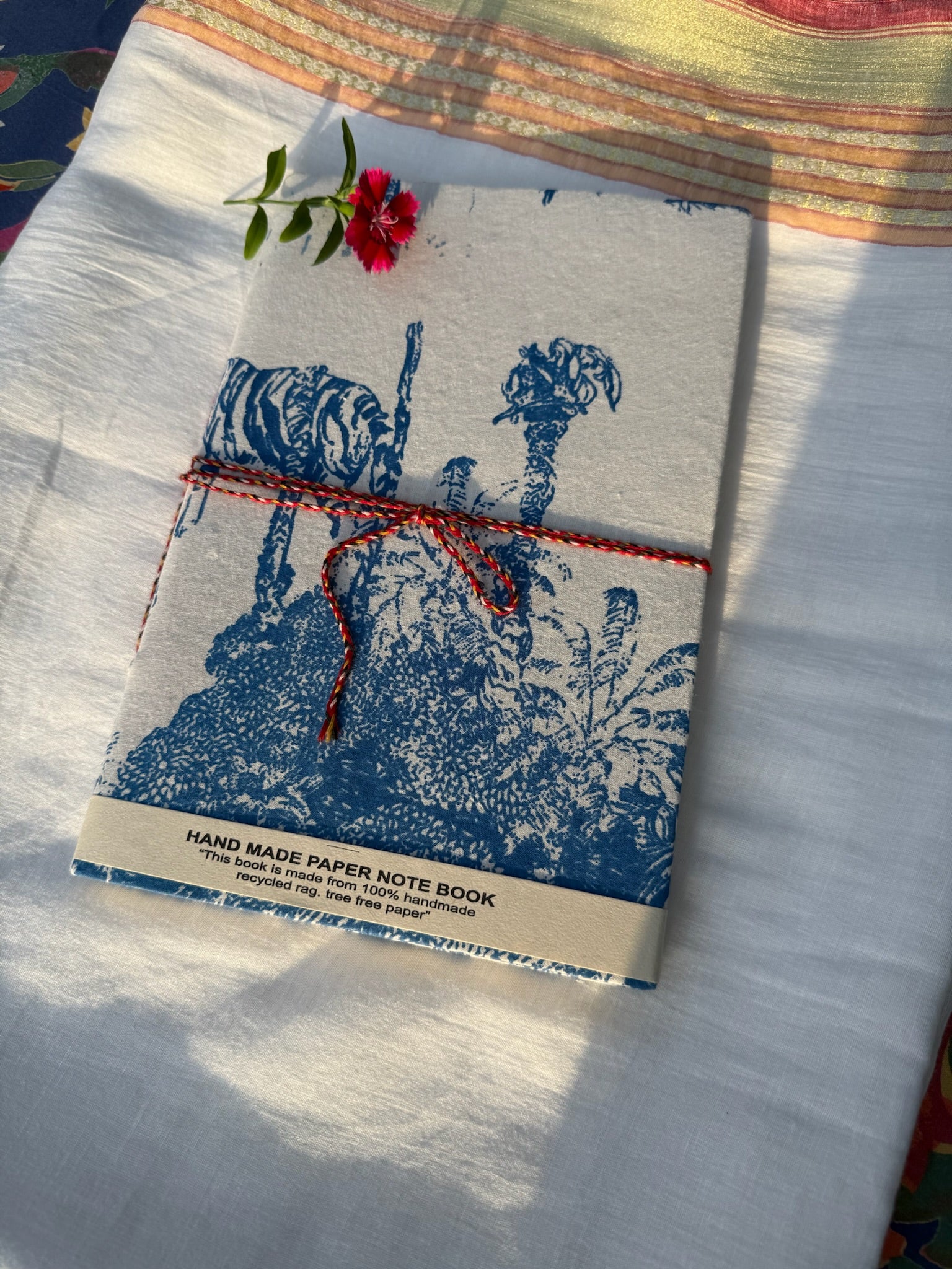 Block print cover recycled paper Diary