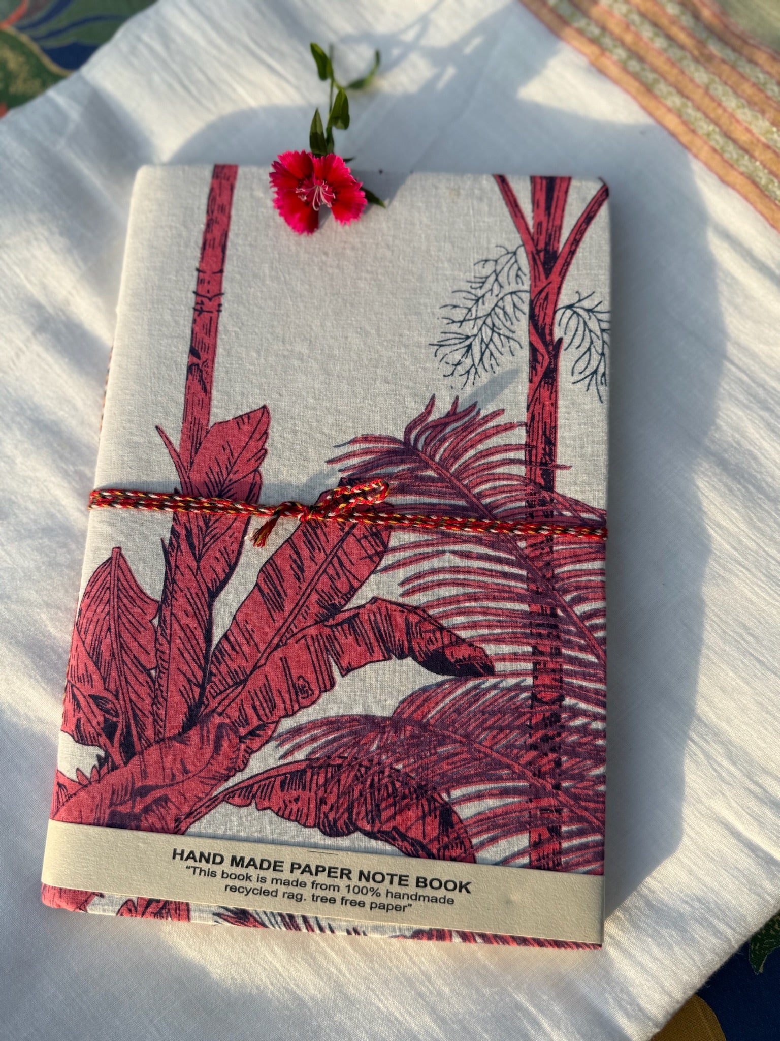 Block print cover recycled paper Diary
