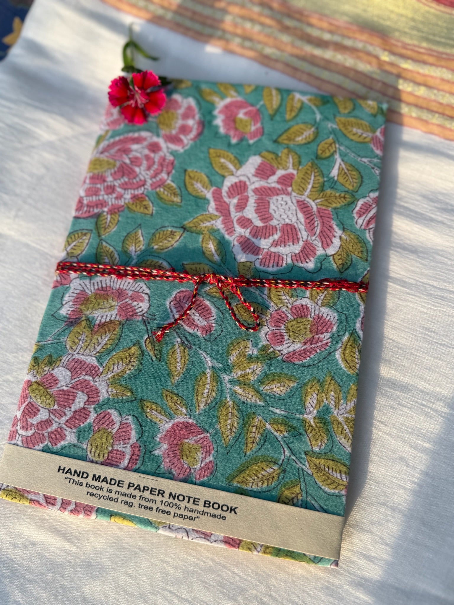 Block print cover recycled paper Diary
