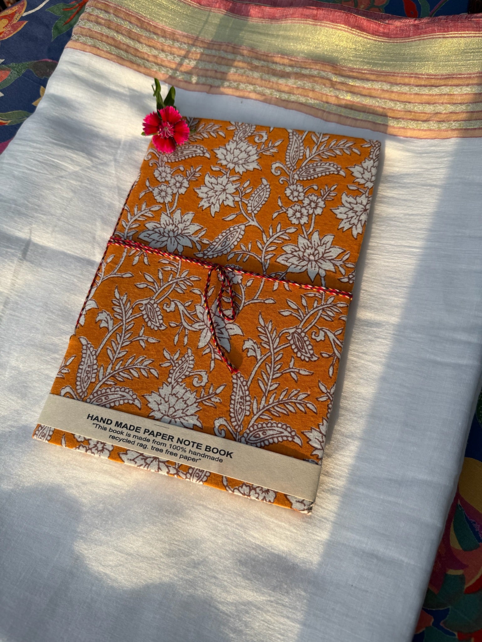 Block print cover recycled paper Diary