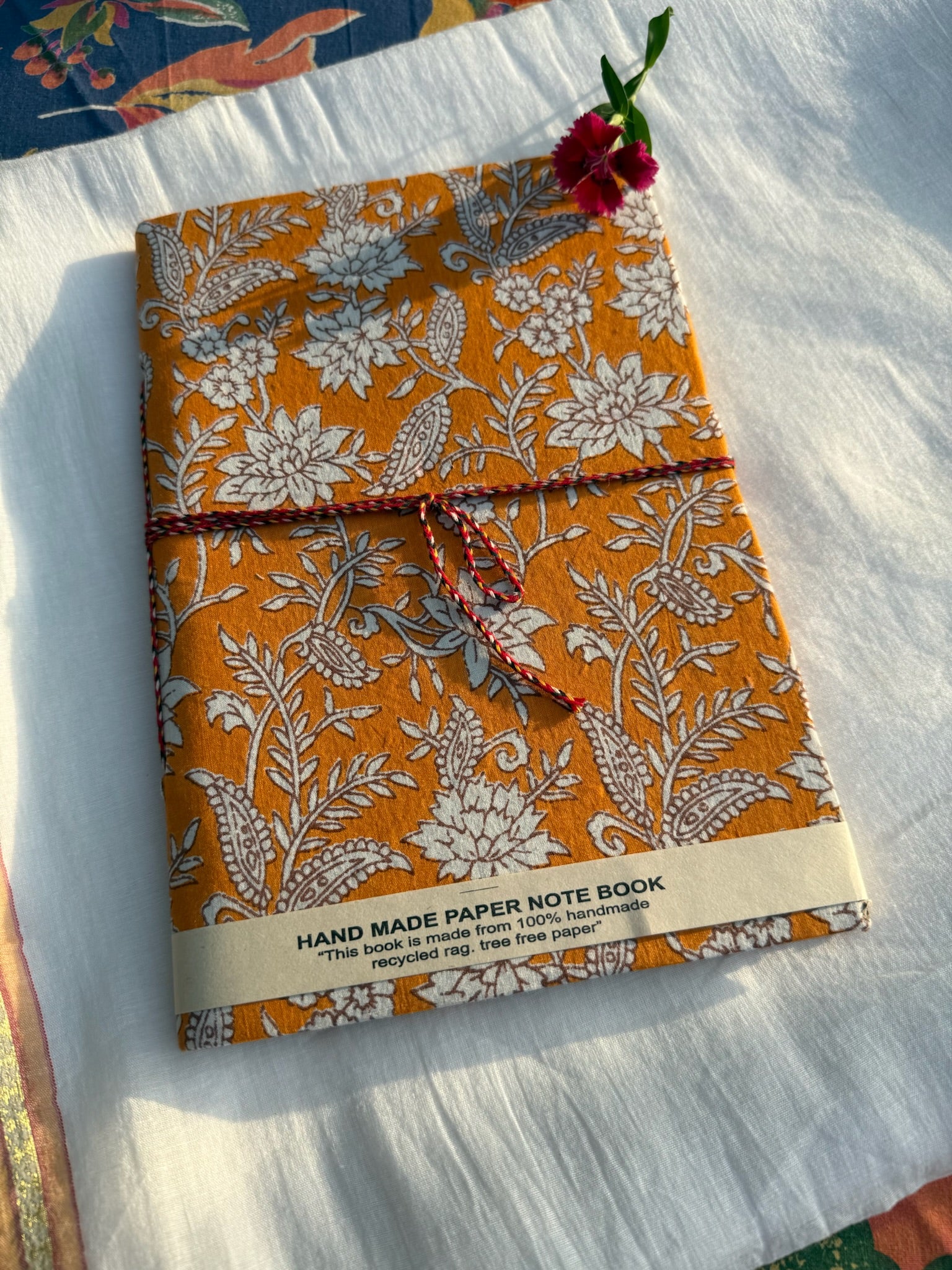 Block print cover recycled paper Diary