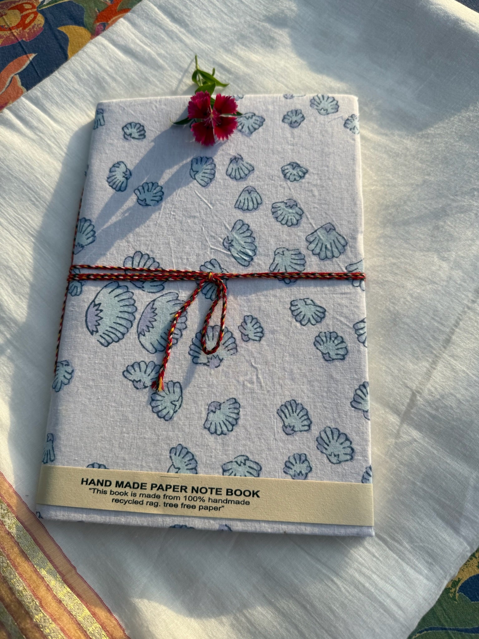 Block print cover recycled paper Diary