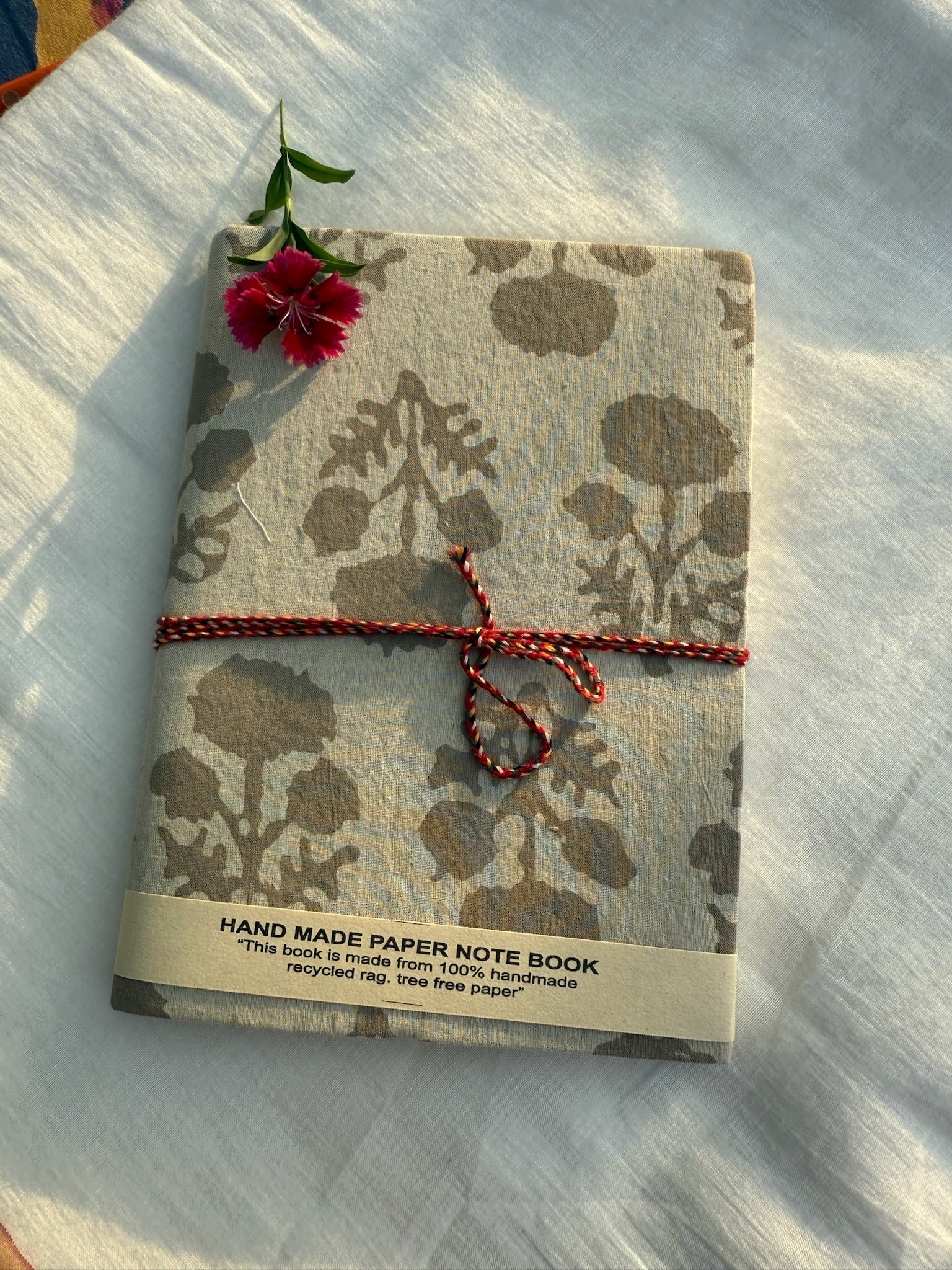 Block print cover recycled paper Diary