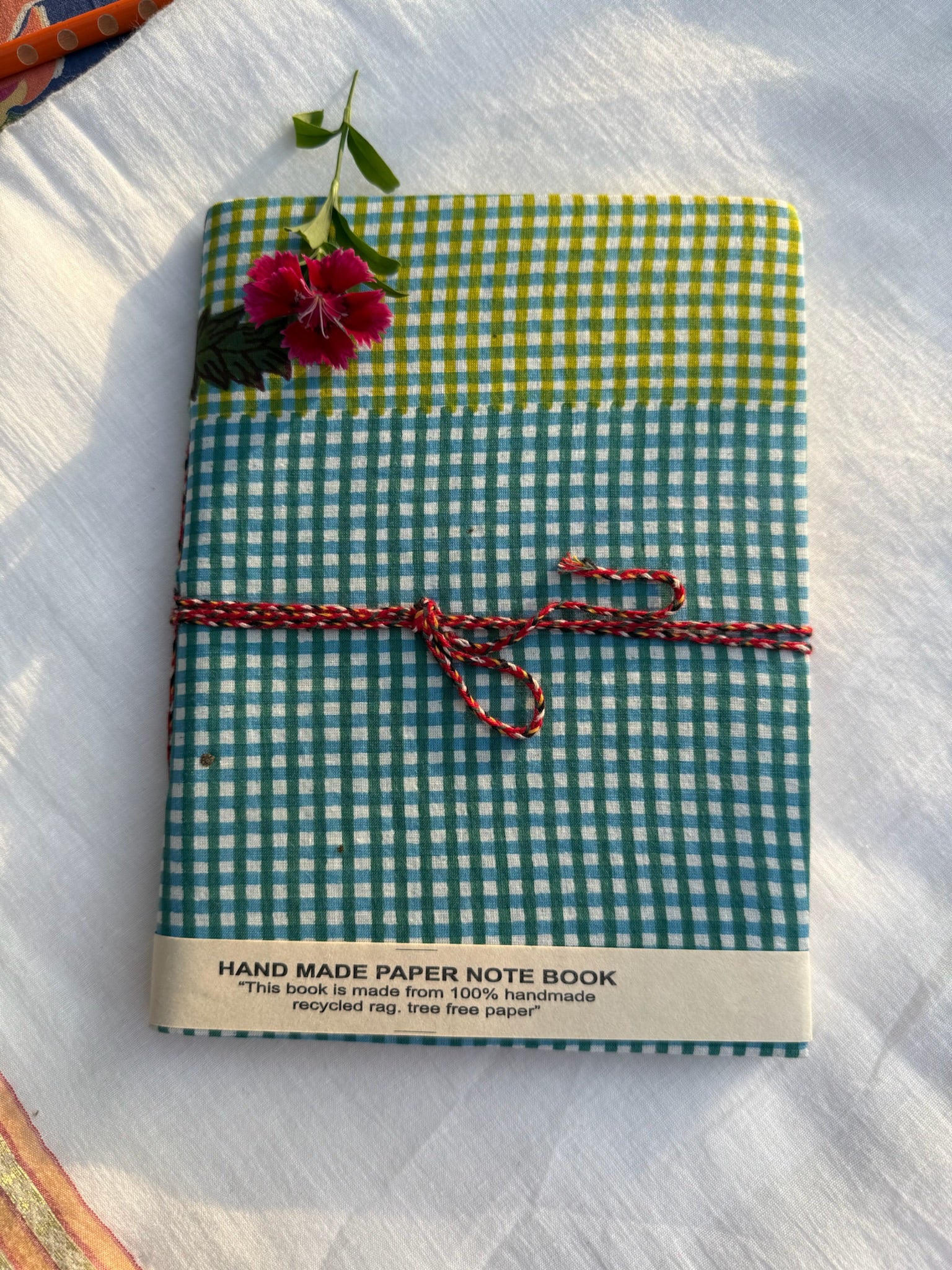 Block print cover recycled paper Diary