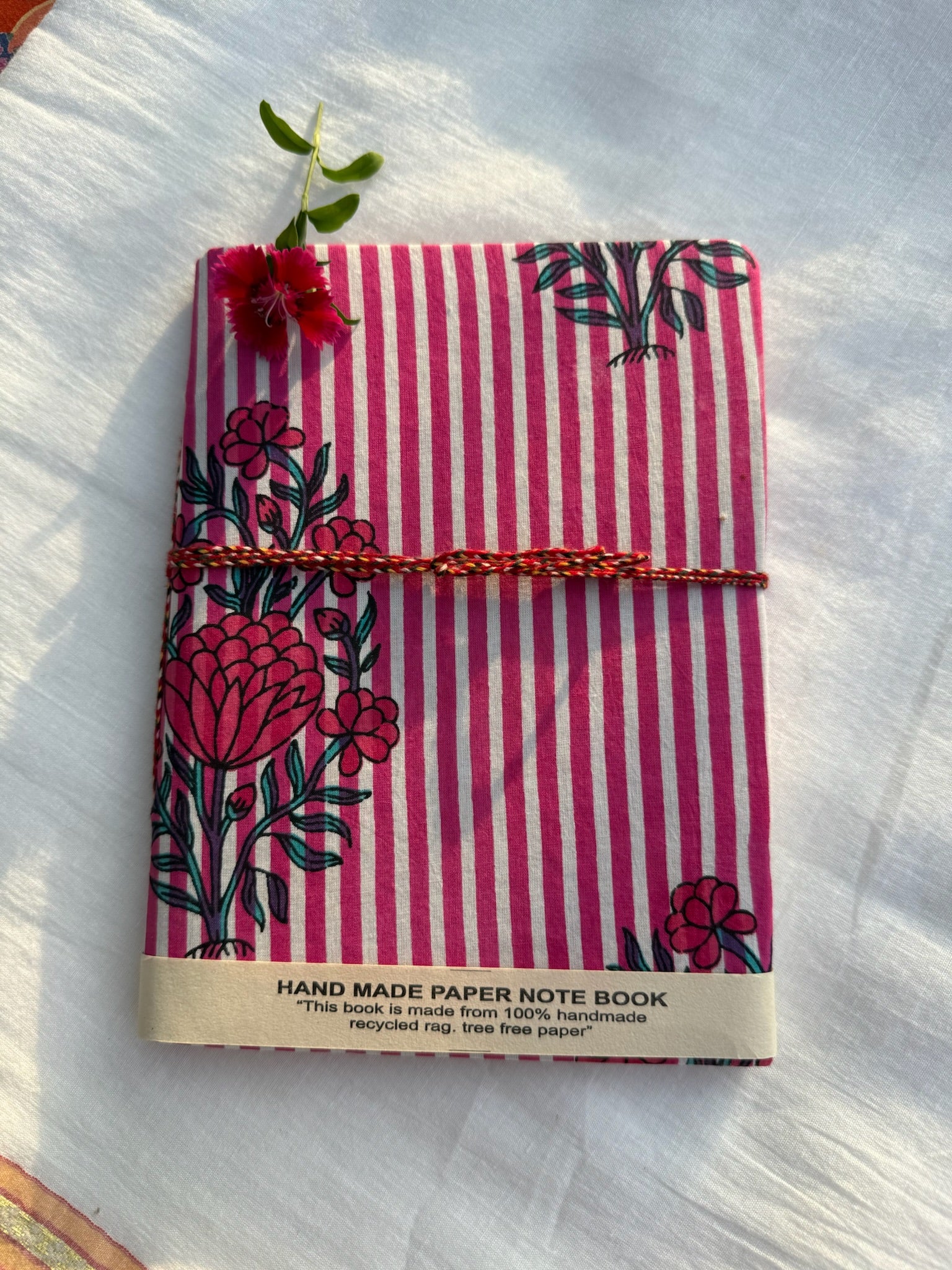 Block print cover recycled paper Diary