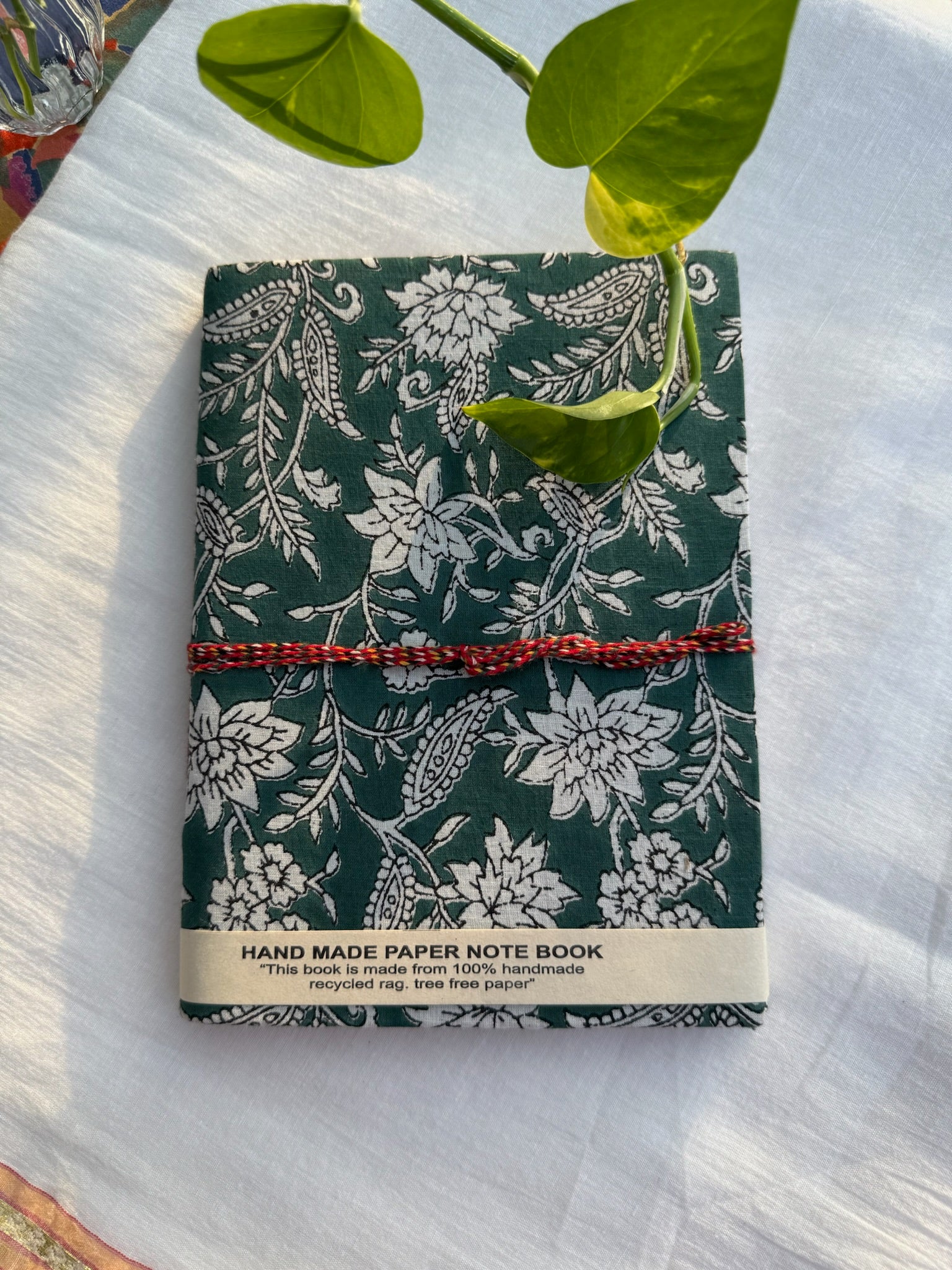 Block print cover recycled paper Diary