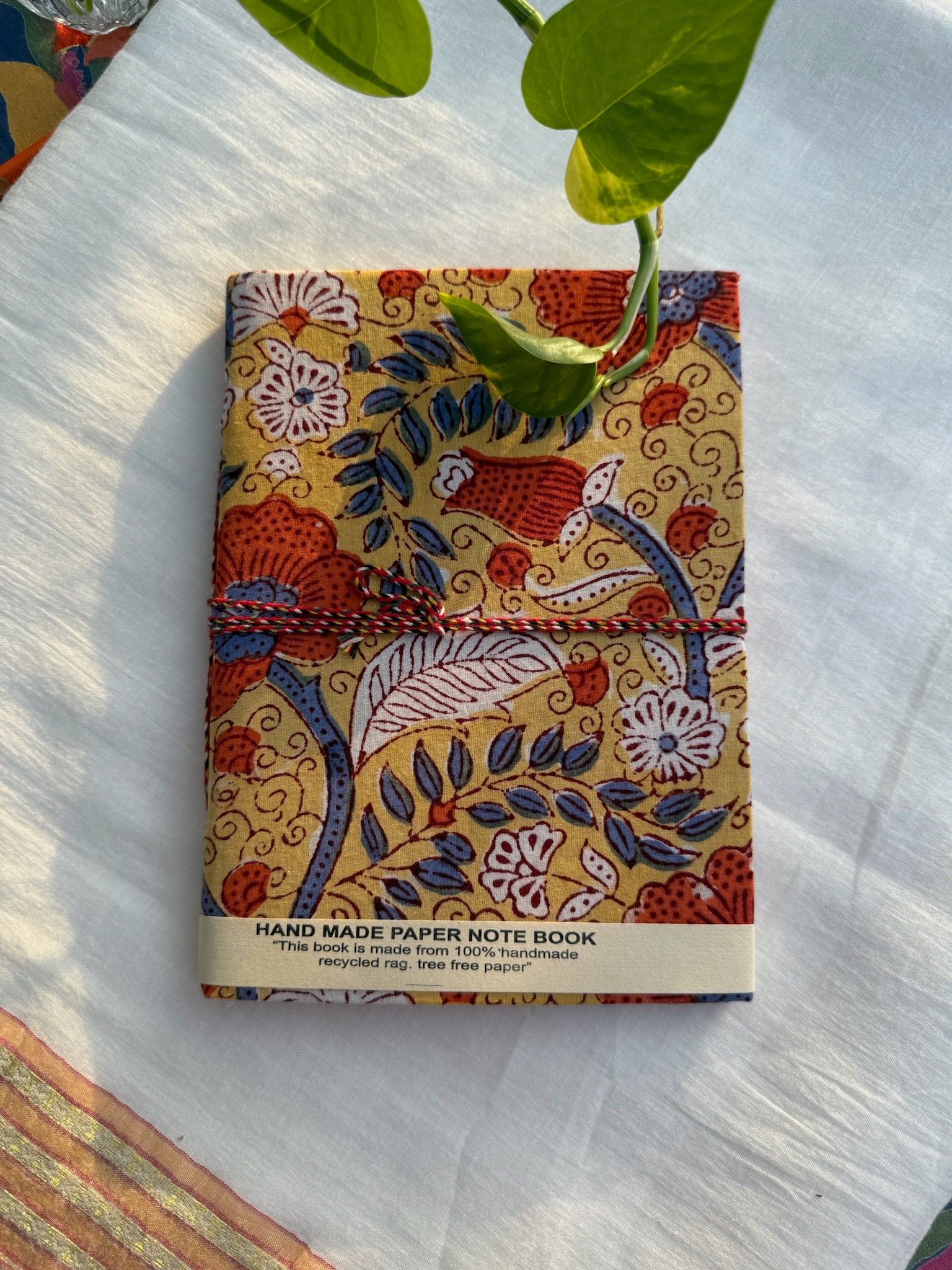 Block print cover recycled paper Diary