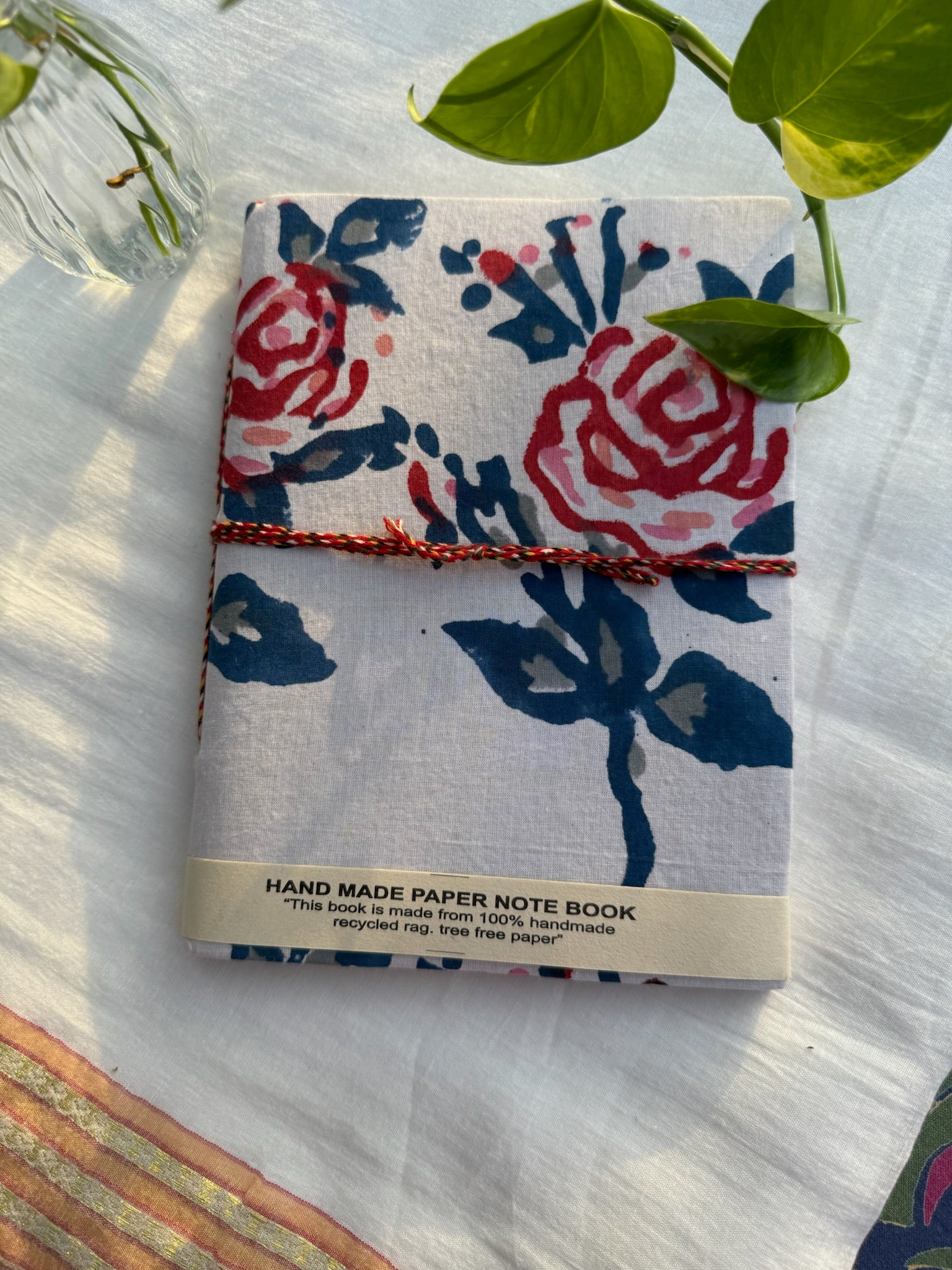 Block print cover recycled paper Diary