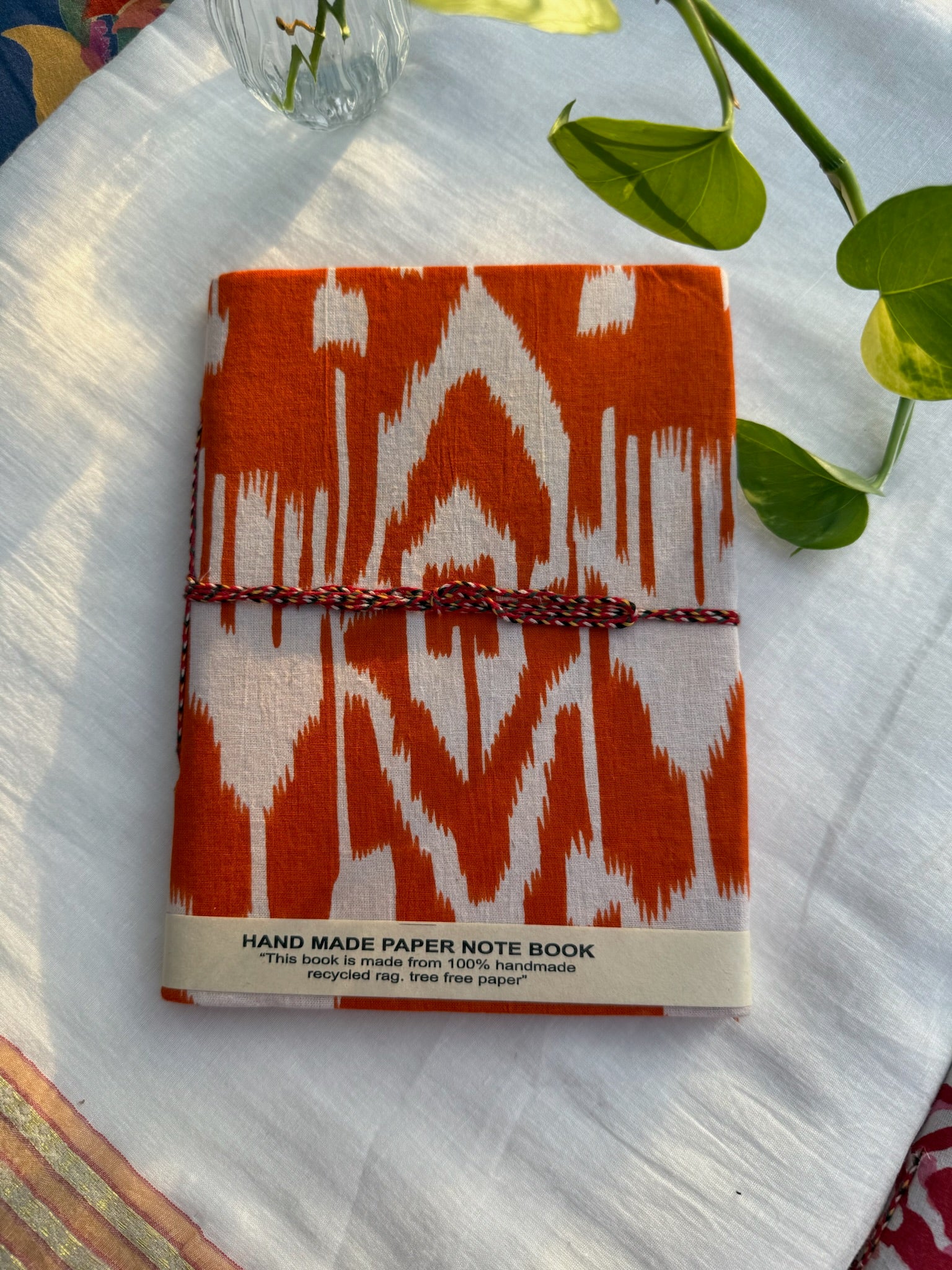Block print cover recycled paper Diary
