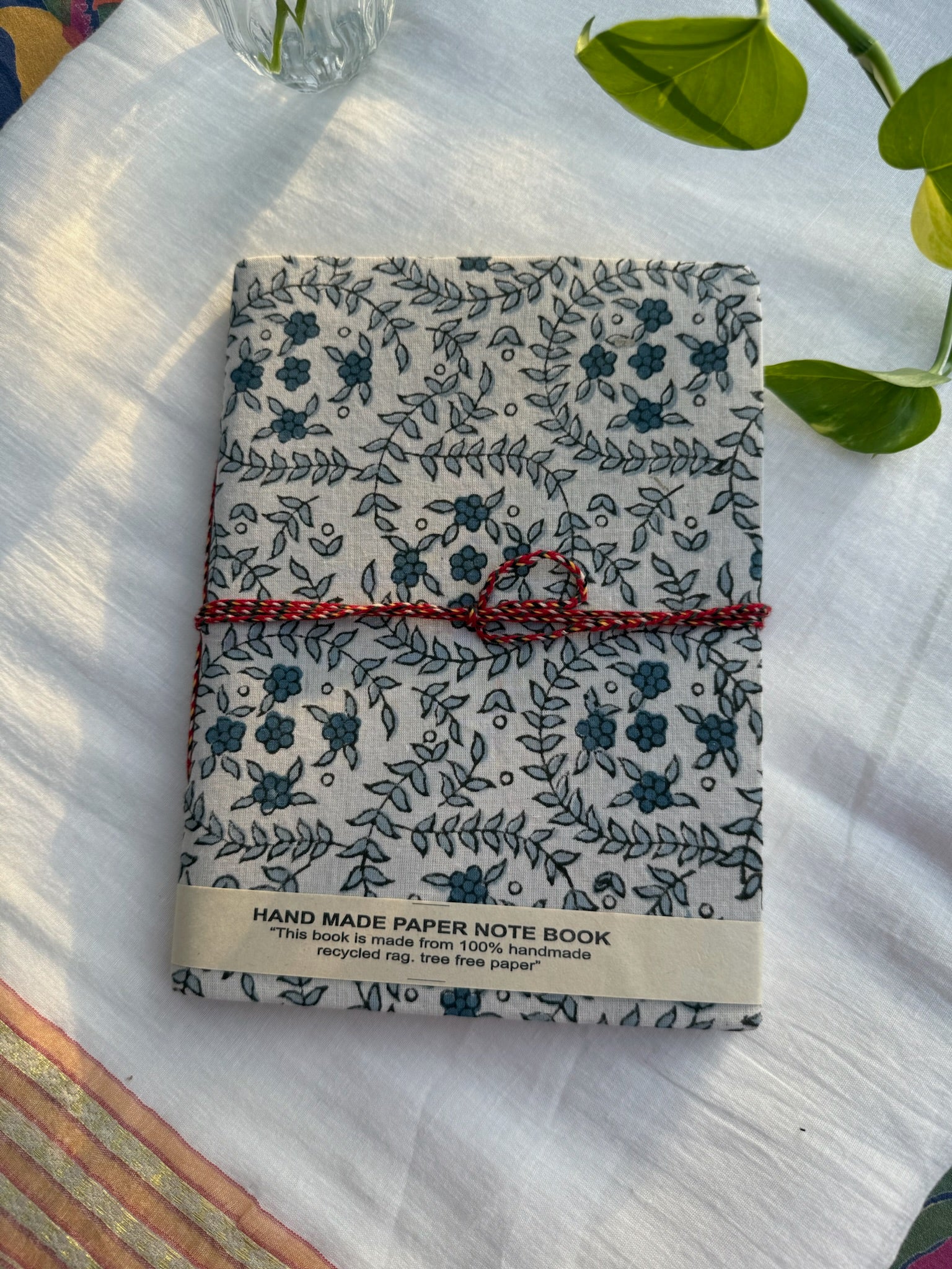 Block print cover recycled paper Diary