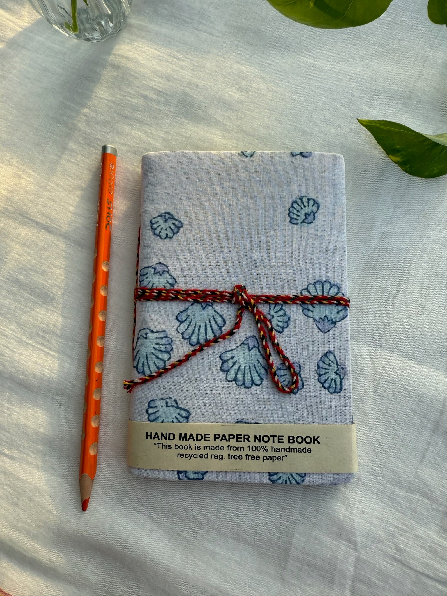 Block print cover recycled paper Diary