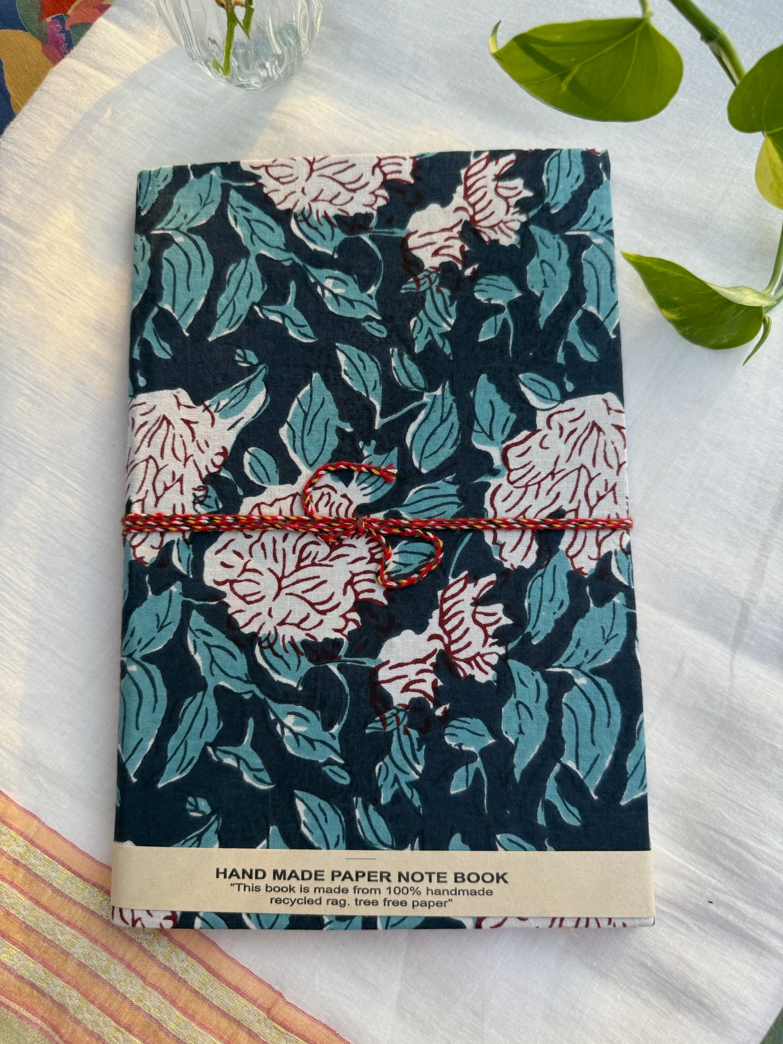 Block print cover recycled paper Diary